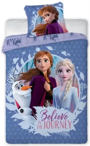 1: Frozen Junior sengetøj 100x140 cm - Frost 2 Anna og Elsa junior sengesæt - 2 i 1 design - 100% bomuld